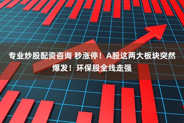 专业炒股配资咨询 秒涨停！A股这两大板块突然爆发！环保股全线走强